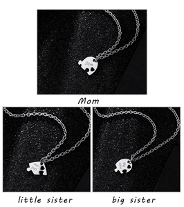 Détail des colliers puzzle en acier inoxydable pour maman, petite et grande sœur