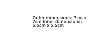 Detailed size specification for square PE film box with 7x7cm outer and 5.5x5.5cm inner dimensions