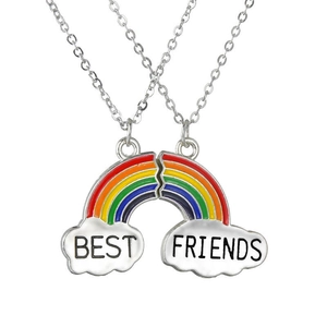Ensemble de colliers Best Friends avec pendentifs arc-en-ciel et nuages divisibles
