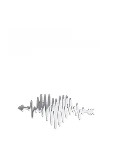 Polished silver heart brooch with creative ECG waveform design and arrow detail