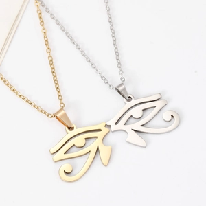 Vintage Titanium Steel Eye Of Horus Pendant Necklace Ancient Egyptian Totem Protection Amulet Jewelry For Men Women Gift