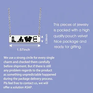 Silver western rodeo cowboy style stainless steel rectangle necklace with LOVE pendant