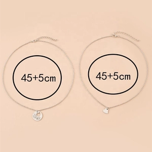 Juego de collares con colgante de corazón de acero inoxidable con grabado para mamá
