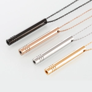 Collier Pendentif de Respiration en Acier Inoxydable Sifflet de Soulagement de l'Anxiété pour la Méditation Bijoux Minimalistes Homme Femme