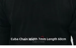 Tableau des tailles pour collier chaîne cubaine 7mm de large et 60cm de long