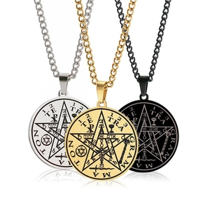 Solomon Seal Tetragrammaton Pentagram Pendant Necklace Stainless Steel Mystical Amulet For Men Women Retro Jewelry Gift