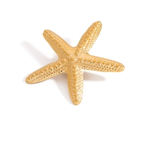 Broche étoile de mer en or 18 carats avec texture grainée pour tenue de plage