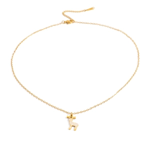 Minimalistische goldene Edelstahlkette mit Rentier-Anhänger und verstellbarem Karabiner