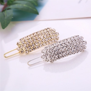 Barrettes à cheveux étincelantes en strass dorés et argentés pour coiffure élégante