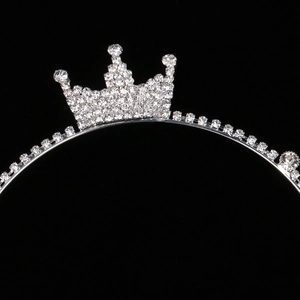 Elegant silver rhinestone princess crown headband for girls birthday gift or performance