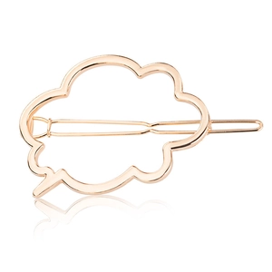 Pince à cheveux nuage évidée en alliage or rose avec un effet de miroir poli