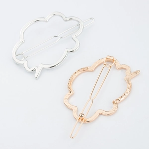 Détails des barrettes à cheveux nuage évidées en finitions argent et or rose polis