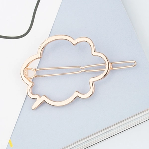 Barrette à cheveux nuage évidée en alliage minimaliste avec finition or rose élégante