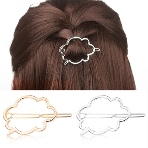 Pince à Cheveux Minimaliste en Alliage Nuage Ajouré pour Femme Or Argent Pince Latérale Géométrique Accessoires de Cheveux
