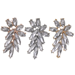 Vintage Leaf Stud Earrings 925 Sterling Silver Post Alloy Marquise Rhinestone Earrings For Women Wedding Party Elegant Jewelry