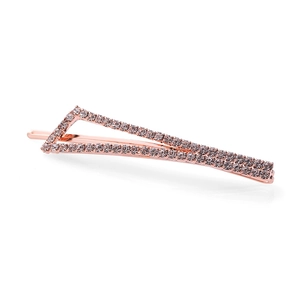 Elegant Geometric Triangle Rhinestone Hair Clip For Women Korean Style Rose Gold Alloy Crystal Side Clip Hair Accessories