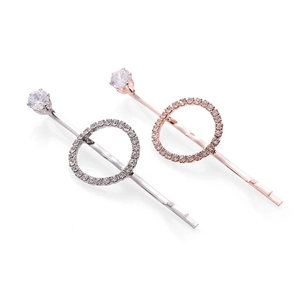 Eleganter Strass Kreis Haarklammer Für Damen Minimalistische Zinklegierung Bobby Pin Geometrischer Funkelnder Haarschmuck Gold Silber