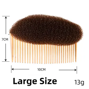 Macro detail of brown large hair volumizing base tool showing 10cm x 7cm dimensions