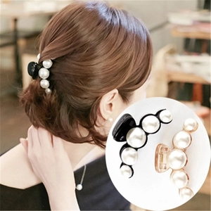 Pince à Cheveux Élégante en Acrylique Avec Fausses Künstliche Perles en Dégradé Accessoires de Coiffure Minimalistes pour Femmes