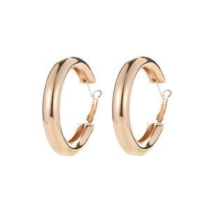 Polierte goldene Chunky Hoop Ohrringe für Damen mit minimalistischem Runddesign