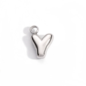 Detailed view of 3D puffy alphabet letter Y pendant with polished silver steel finish