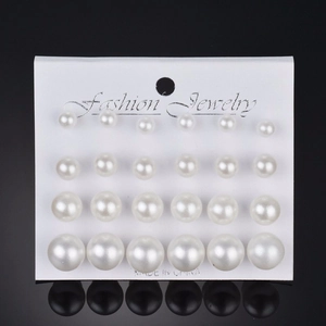 Elegantes Kunstperlen Ohrstecker Set Multi Größe Runde Harz Künstliche Perlen Ohrringe Set Für Damen Mädchen Einfacher Klassischer Schmuck