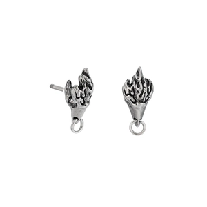 Vintage eagle head eagle claw stud earrings in oxidized stainless steel for men and women
