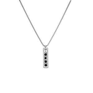 Minimalistische Edelstahlkette mit geometrischem Perlenanhänger für Damen und Herren