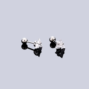 Stainless Steel Triangle Rhinestone Stud Earrings Screw Back Unisex Geometric Fashion Piercing Ear Jewelry