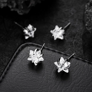 Minimalist Star Shaped Copper Stud Earrings For Men Women Stainless Steel Post Rhinestone Ear Bone Nail Jewelry Gift