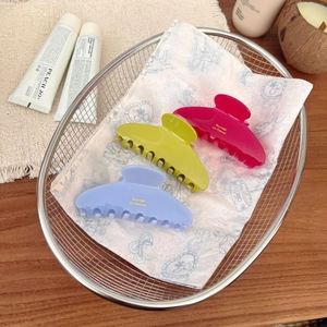 Elegant Acetate Hair Claw Clip For Women Gold Label Large Shark Clip Solid Color Handmade Sweet Hair Accessories For Daily Commute