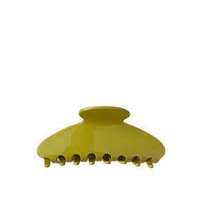Minimalist olive green acetate hair claw clip with glossy finish for elegant women