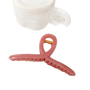 French style dusty pink pumpkin hair claw clip for women long hair styling