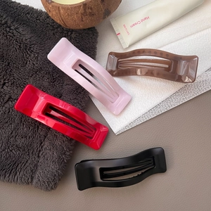 Minimalist Rectangular Hollow Hair Claw Clip For Women High Grade Plastic Tortoise Shell Matte Glossy Shark Clip Hair Accessories