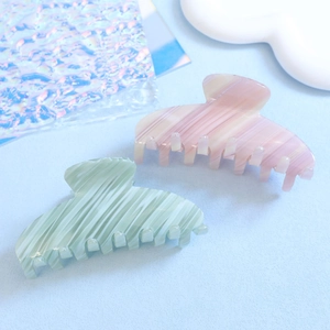 Grande Pince à Cheveux en Acétate Élégante Texture Marbre Rose Sergé Pince Requin pour Femmes Accessoires Cheveux Mode