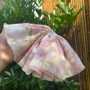 Pink floral layered ruffle skirt accessory with mesh fabric for pets or children