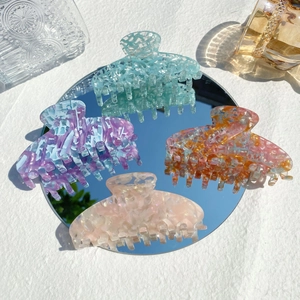 Koreanisch Acetat Haarkralle Groß Marmor Textur Haarklammer Gelee Farbe Süß Mode Haarschmuck Für Damen Schmuck
