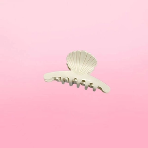 Elegant cream shell hair claw clip with acetate finish for French style hair accessories