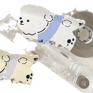 Cute puppy acetate hair claw clip featuring a blue and white cartoon dog design
