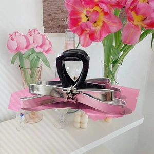 Pince à Cheveux pour Femmes en Acrylique avec Étoile et Nœud Strass Accessoires Cheveux Doux Style Dopamine Fait Main