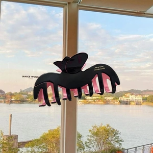 Acetate Butterfly Hair Claw Clip For Women Two Tone Color Blocking Large Shark Clip Fashion Elegant Handmade Hair Accessories