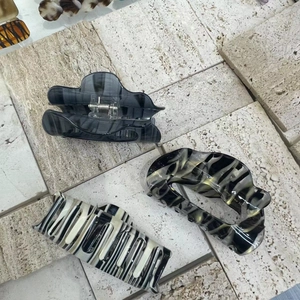 Minimalist Acetate Cloud Hair Claw Clip For Women Korean Style Marble Zebra Striped Shark Clip Chic Hair Accessories Gift