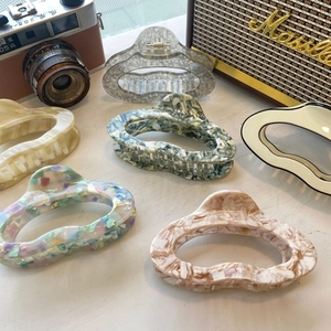 Large Acetate Cloud Hair Claw Clip Handmade Marble Pattern Shark Clip Elegant Hair Accessory For Women Daily Styling