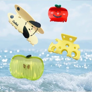 Süße Acetatzellulose Frucht Tier Haarkralle Für Damen Süßer Sommer Erdbeere Apfel Hund Hai Clip Haarschmuck
