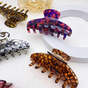 Large Cellulose Acetate Hair Claw Clip For Women Nonslip Ink Marble Pattern Tortoiseshell Shark Clip Fashion Hair Accessories