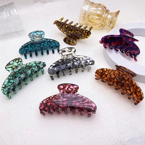 Ink pattern acetate hair claw clips in multiple marble textures and various colors