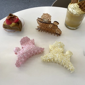 Poodle Shape Acetate Hair Claw Clips Women Cute Dog Pattern Tortoiseshell Leopard Shark Clips Fashion Hair Accessories