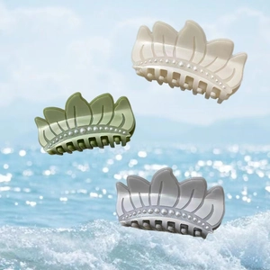 Pince à Cheveux Élégante En Fleur De Lotus Acétate Avec Künstliche Perles Pinces Crabe Pour Femmes Accessoire De Coiffure