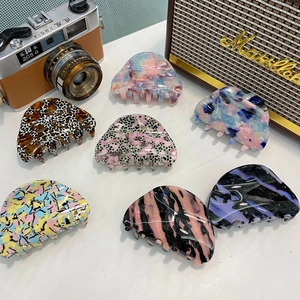 Pinces à Cheveux Élégantes en Acétate Rétro Marbré Étoilé Motif de Coquille Barrettes Antidérapantes Tenue Forte Accessoires Cheveux pour Femmes Quotidien Fête Rencontre