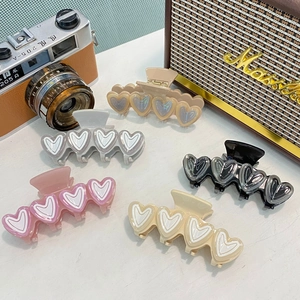 Acetaat Hart Haarklem Zoete Franse Stijl Retro Hartvorm Haarspeld Elegante Vrouwen Meisjes Dagelijkse Haaraccessoires